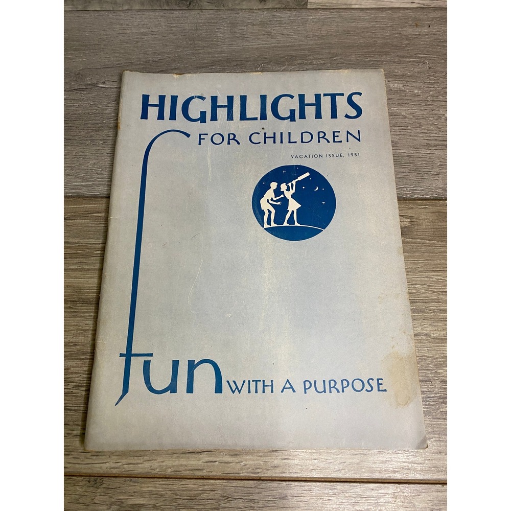 Vintage 1951 Highlights for Children Magazine Vacation Issue Fun with a Purpose